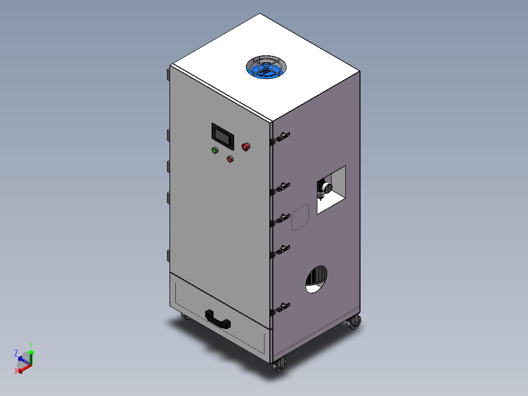 单机滤筒除尘器正等轴测图