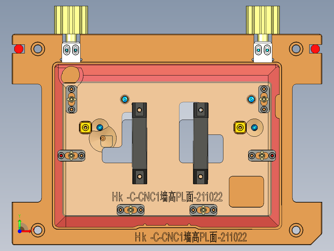 HK-C-CNC1笔记本CNC工装夹具三维模型墙高PL面&amp;避位-20211123前视图