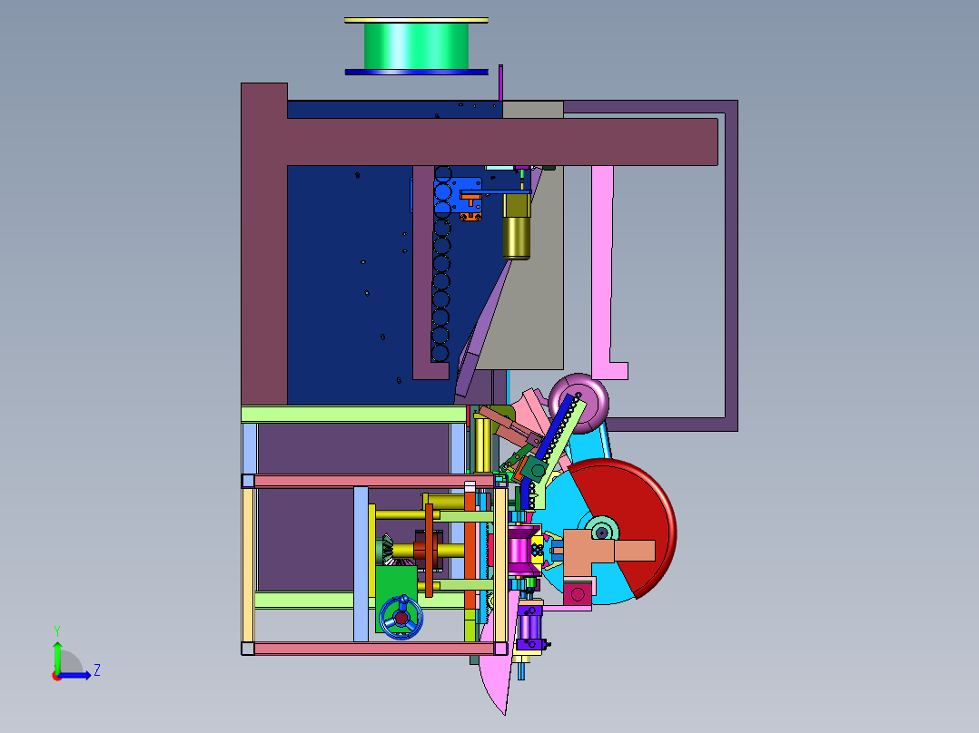 圆筒切割机械制造设备左视图
