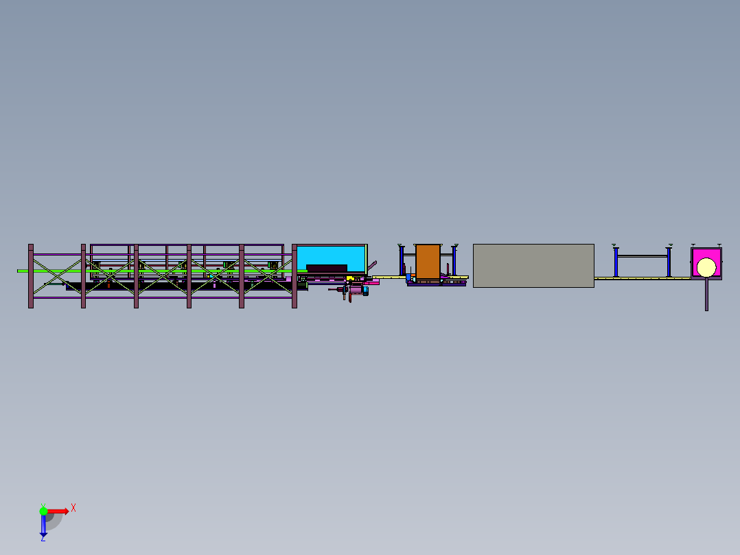 圆筒切割机械制造设备俯视图