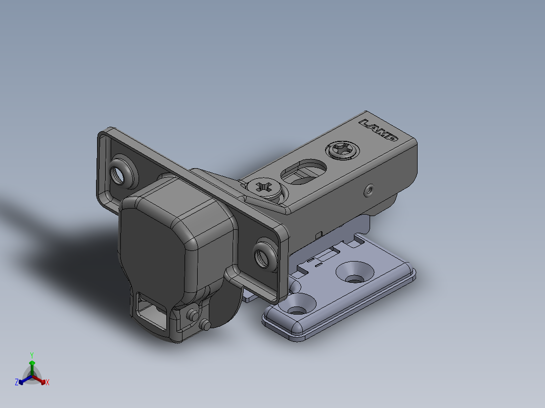 铰链、铰链360-d26-9t-360-p正等轴测图