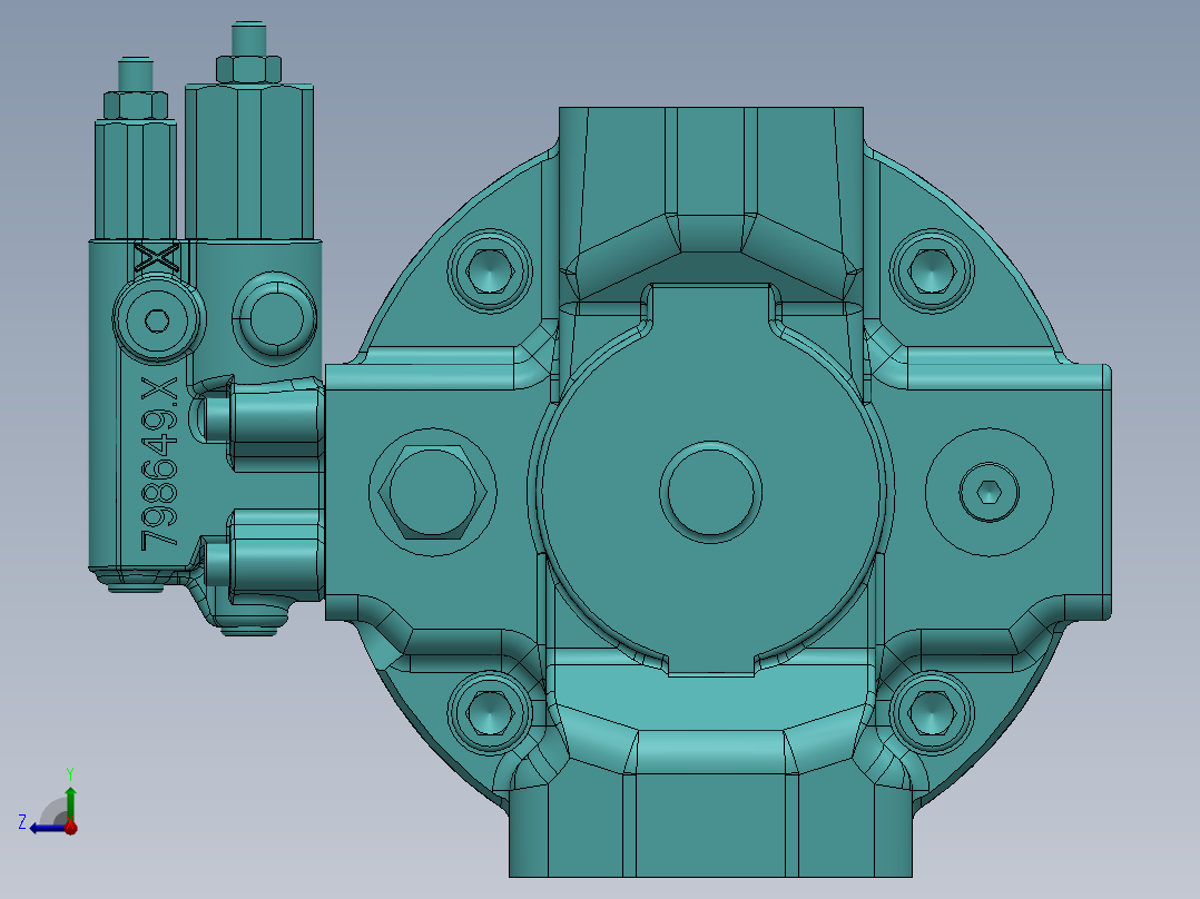 液压泵A10VSO45DFR1-31R-VPA12N00右视图