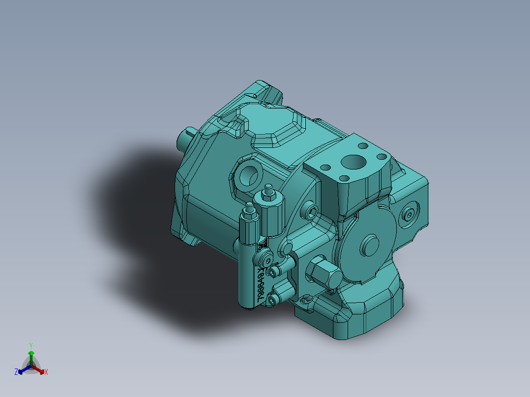 液压泵A10VSO45DFR1-31R-VPA12N00正等轴测图