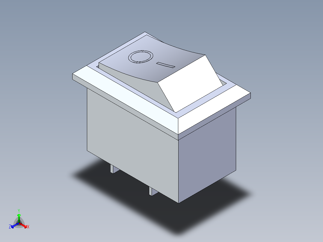 15毫米双引脚开关正等轴测图