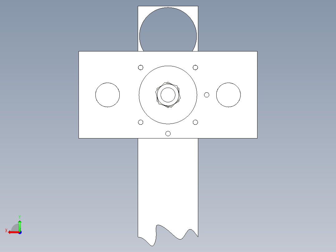 罩圈落料拉深冲孔翻边复合模后视图