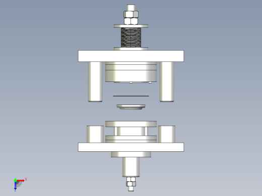 罩圈落料拉深冲孔翻边复合模俯视缩略图
