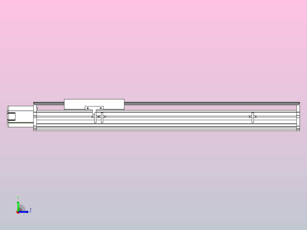MTH22标准螺杆滑台[MTH22-L#-600-BC-P75-C3]左视图