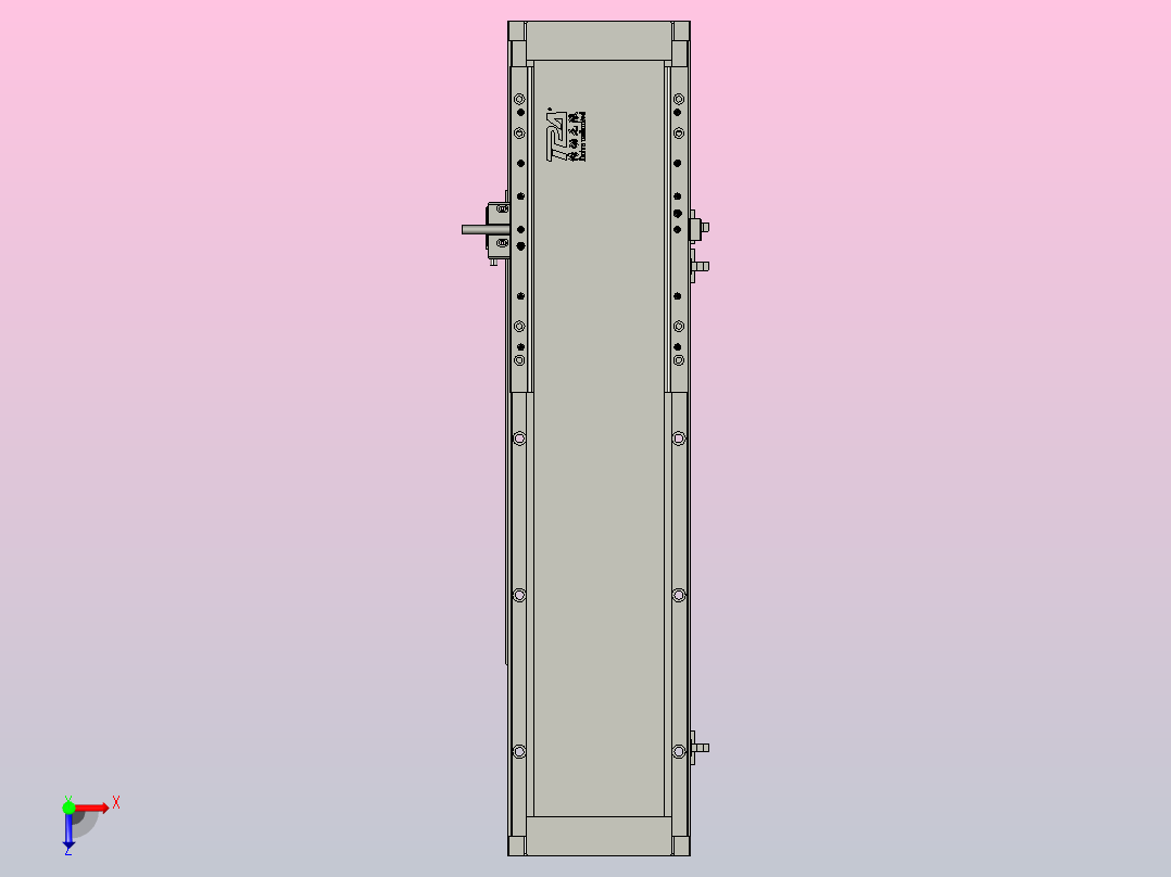直驱直线电机轴TPA-LNP3-140-55C4-1-L300-3-C-10-N3俯视图