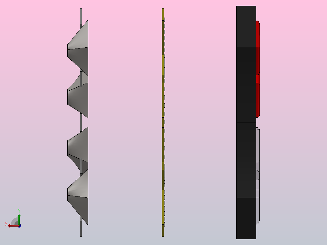 汽车大灯后视图