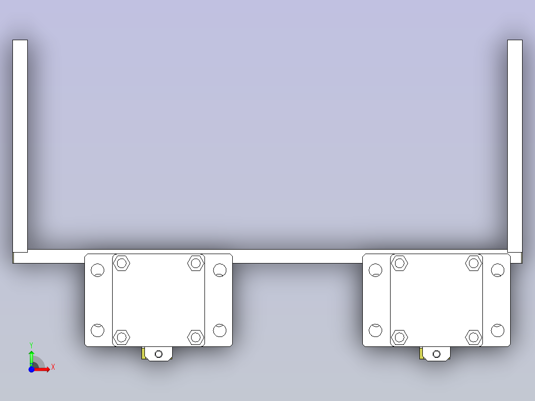 增压缸压轴承和齿轮机构3D图纸三维模型前视图