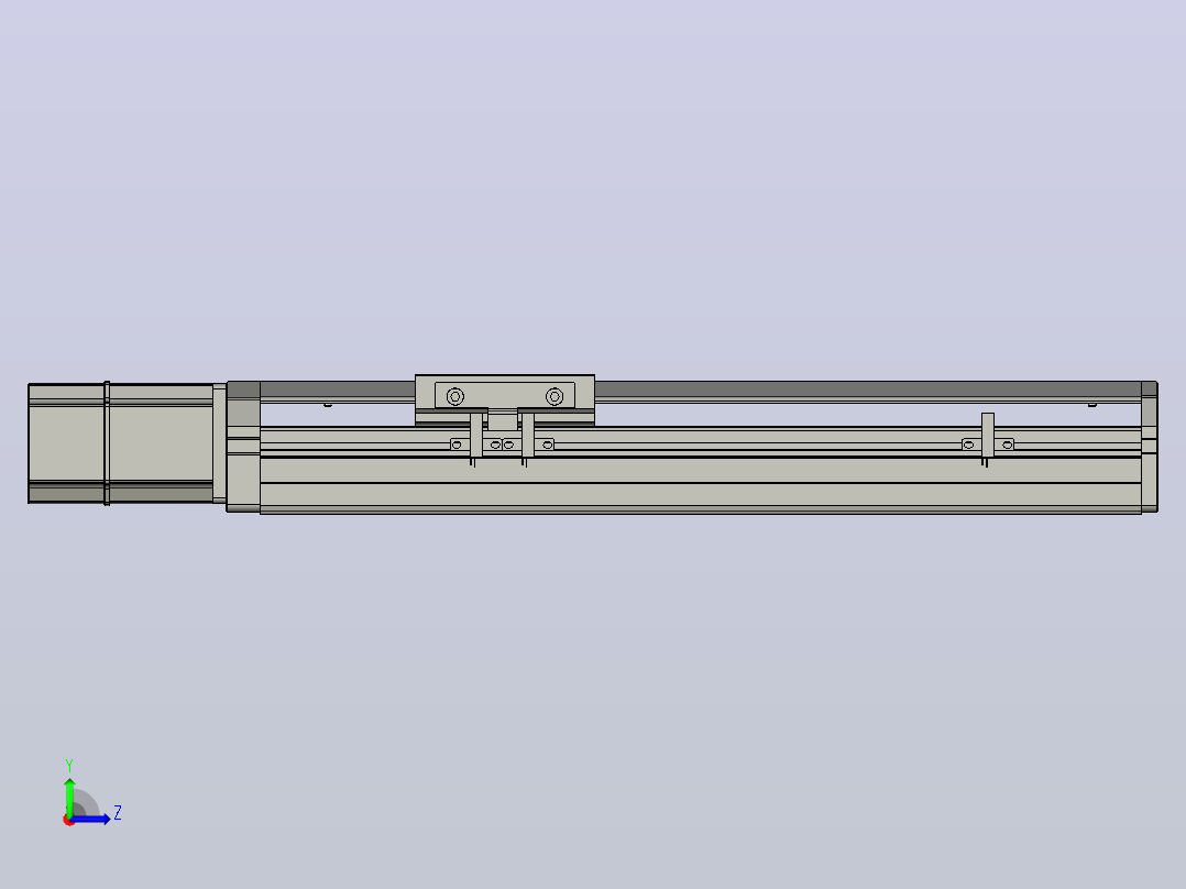 SYS12-BC-200-200W滚珠花健、支撑座、滚珠丝杠、交叉导轨、直线模组.STEP左视图