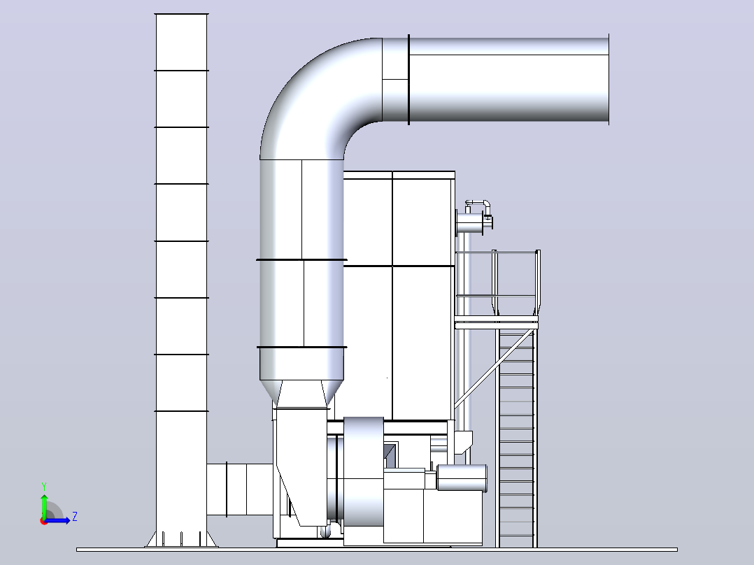 蓄热式热氧化（RTO）系统的概念建模 - 3左视图