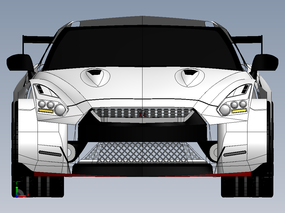 43-尼桑 GTR SolidWorks stp前视图
