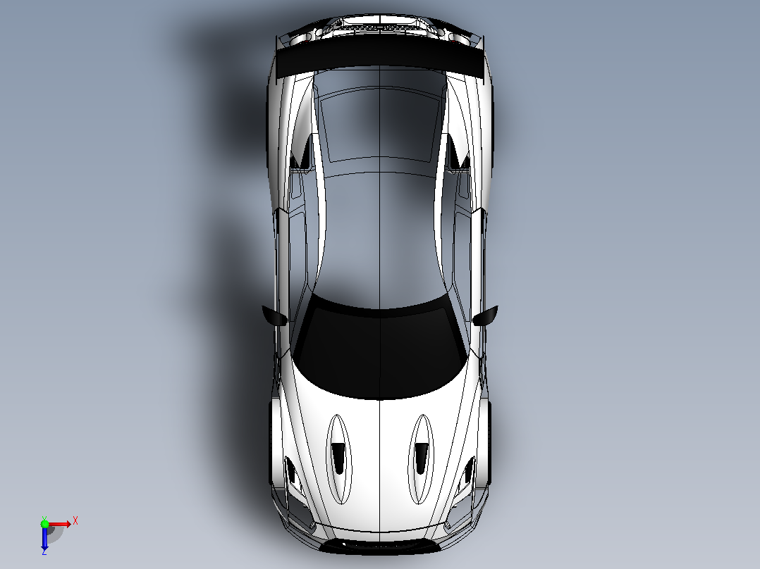 43-尼桑 GTR SolidWorks stp俯视图