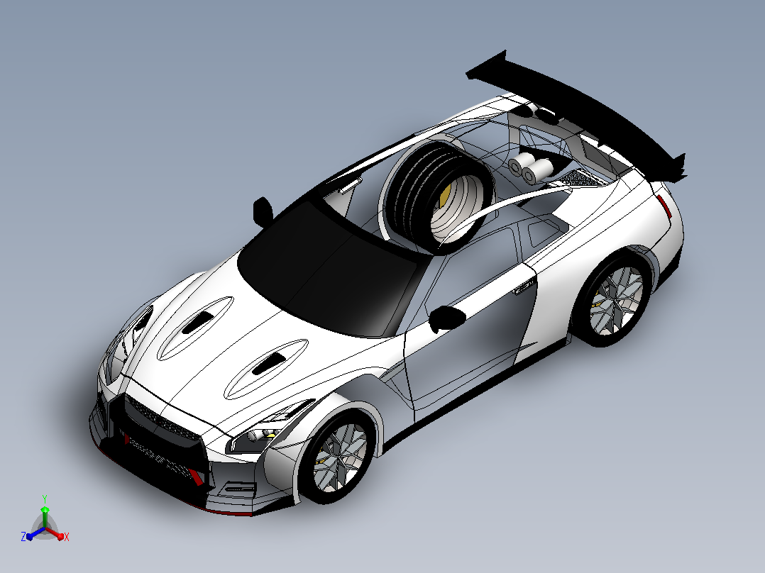43-尼桑 GTR SolidWorks stp正等轴测图