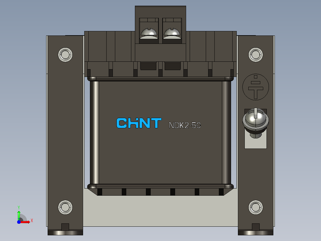 NDK2-25 380V-220V控制变压器三维模型202407前视图