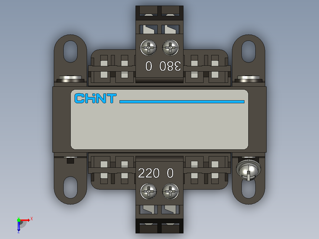 NDK2-25 380V-220V控制变压器三维模型202407俯视图