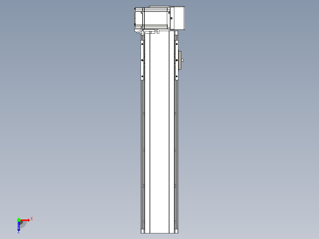 皮带直线轴半封闭可选导轨TPA-HNB-105D-90-L350-LU-C-P20-N3俯视图
