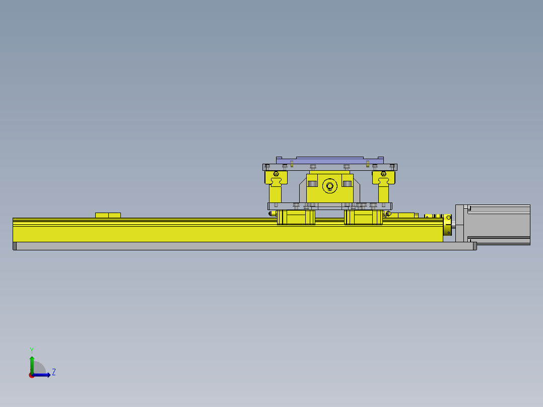 高精度X-Y滑台组件左视图