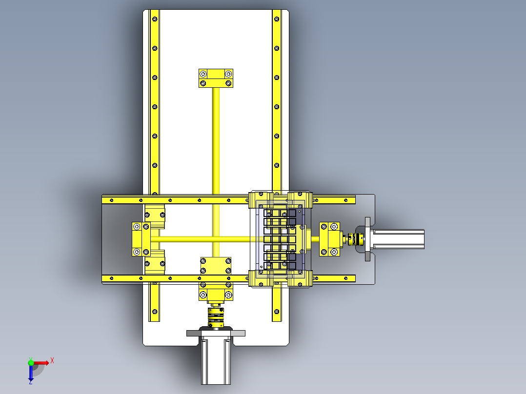 高精度X-Y滑台组件俯视图