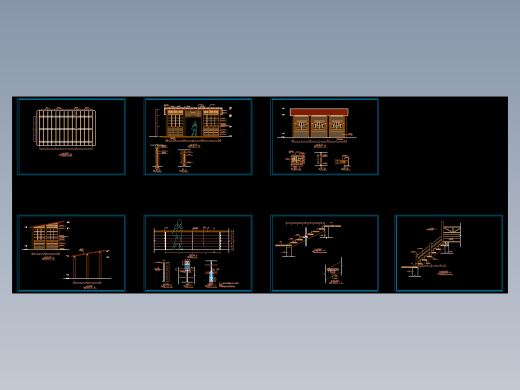 景区的单层景观休憩小木屋施工图纸