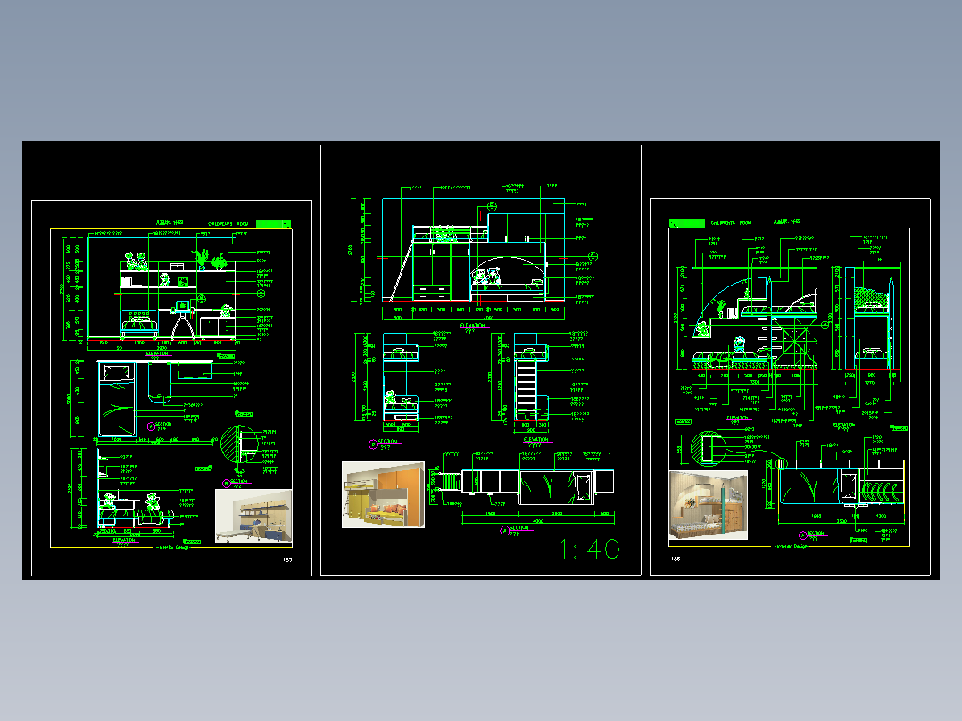 儿童床设计图带效果图