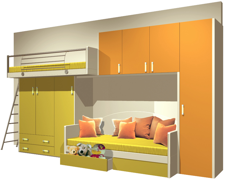 儿童床设计图带效果图