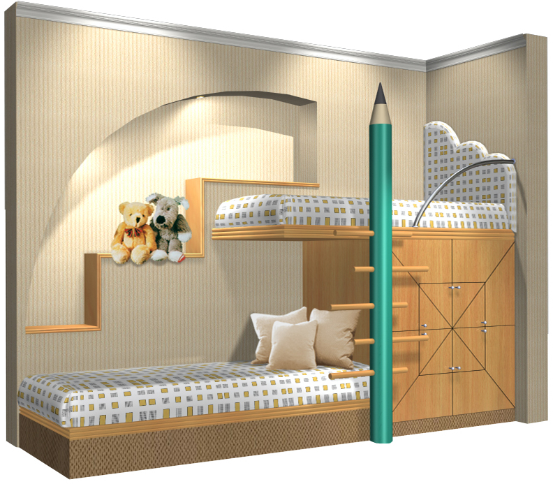 儿童床设计图带效果图