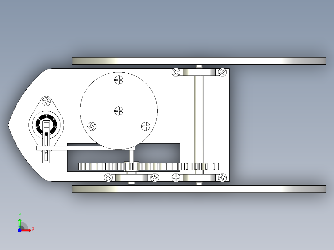 齿轮传动能走S型与8字型的无碳小车前视图