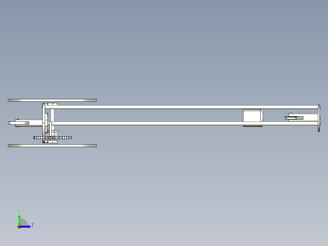 齿轮传动能走S型与8字型的无碳小车左视图