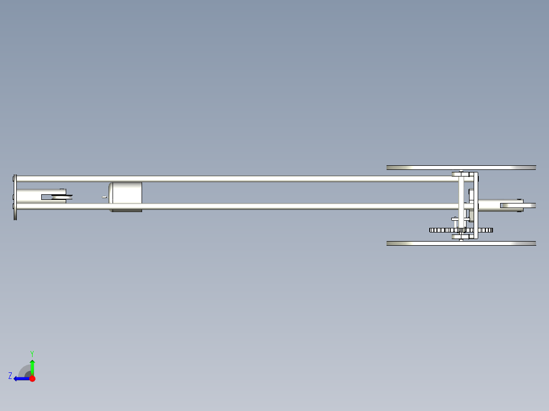 齿轮传动能走S型与8字型的无碳小车右视图