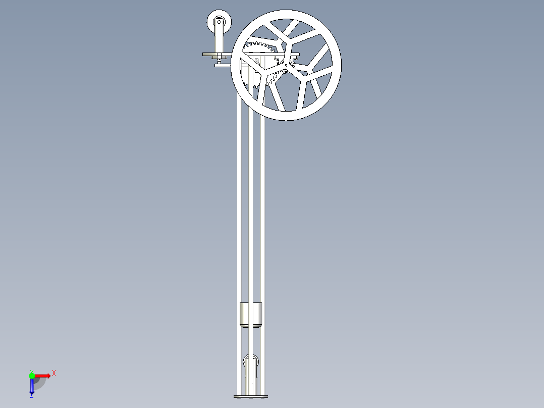 齿轮传动能走S型与8字型的无碳小车俯视图