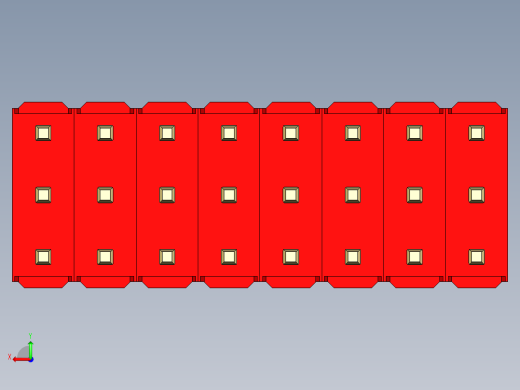 彩色公头100mil（2.54mm）系列-DS1021_red_3x08p_100mil_Type43_rev1.0后视缩略图