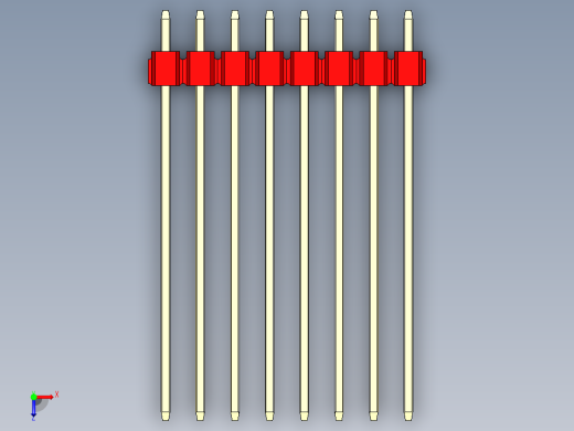 彩色公头100mil（2.54mm）系列-DS1021_red_3x08p_100mil_Type43_rev1.0俯视缩略图