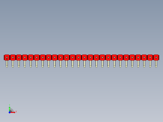 彩色公排针 100mil 2.54mm 系列-DS1022_red_1x26p_100mil_TypeD_rev1.0前视缩略图