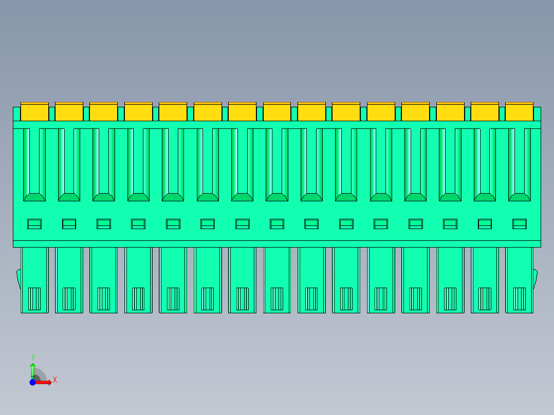 DEGSON 15EDG 系列 3.5mm 插拔式接线端子 FullPack-15EDGKD-3.5-15P-14-00AH前视图