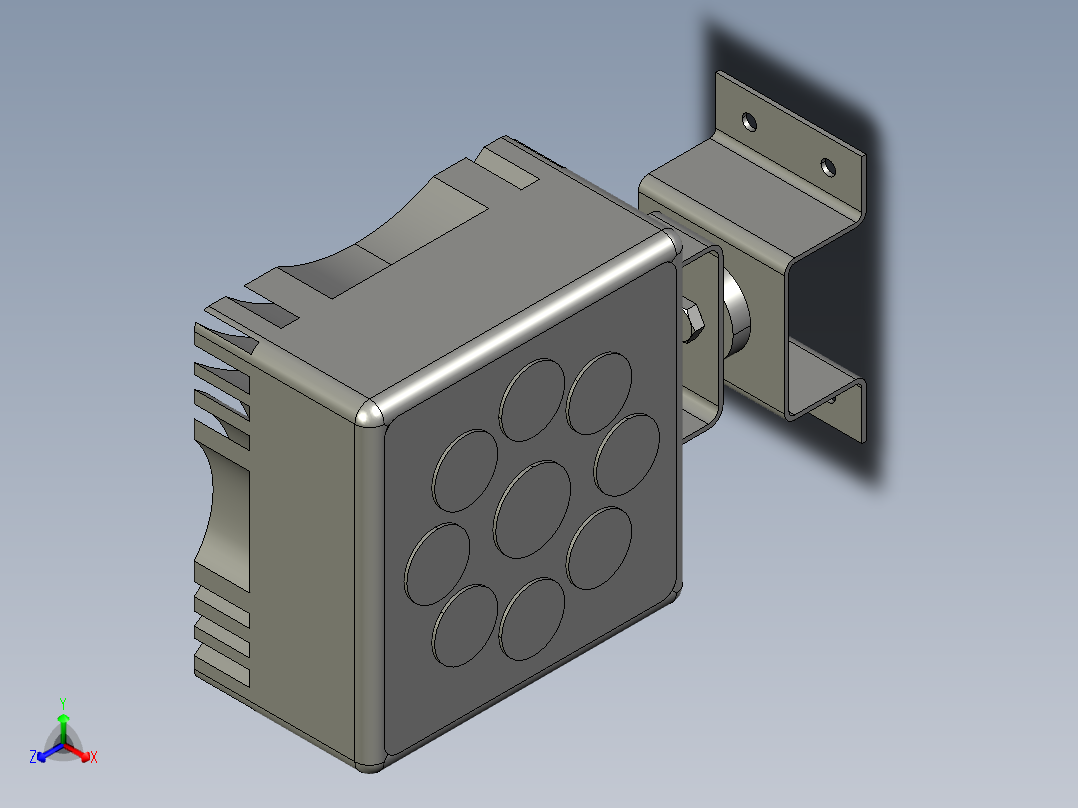 投影仪LED拾音器正等轴测图