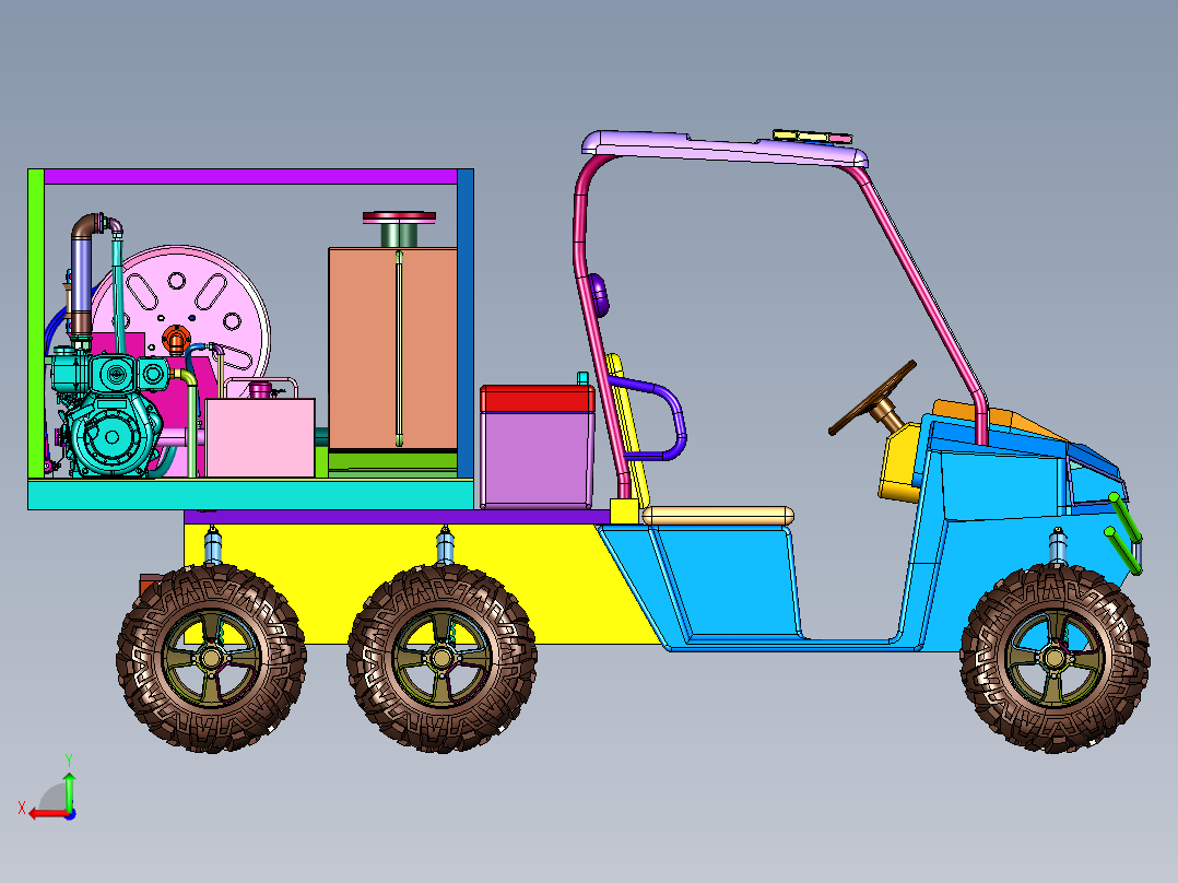 全地形高机动越野救援消防车后视图