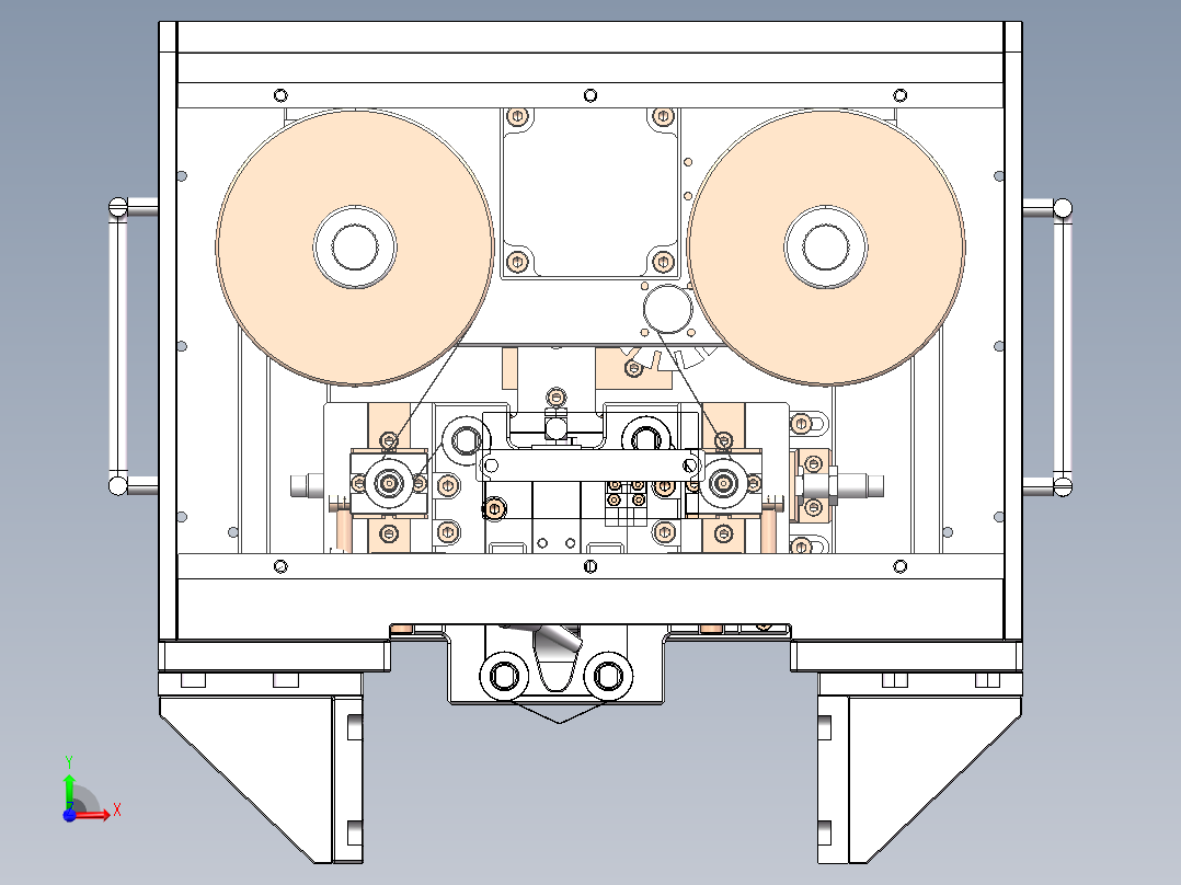 屏幕擦拭机构前视图