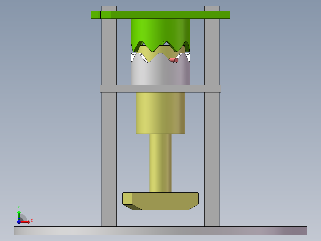 搓齿旋转机构前视图
