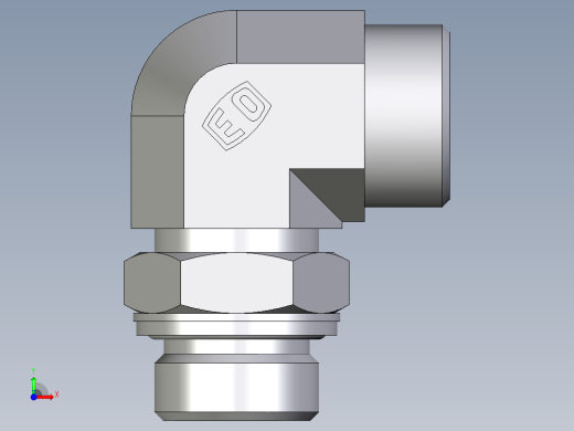 卡套式工业通用硬管接头EO_Adjustable_Locknut_elbow_WEE22LM27x2OMDCF前视缩略图