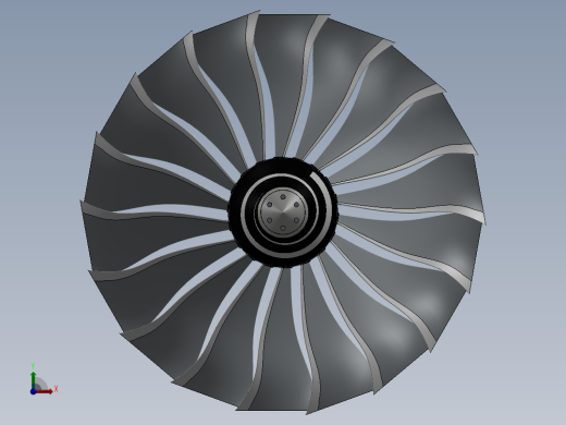 涡轮 叶片 涡扇 (44)前视缩略图