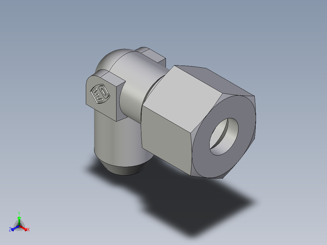 卡套式工业通用硬管接头EO_Weld_elbown_WAS10S主视图