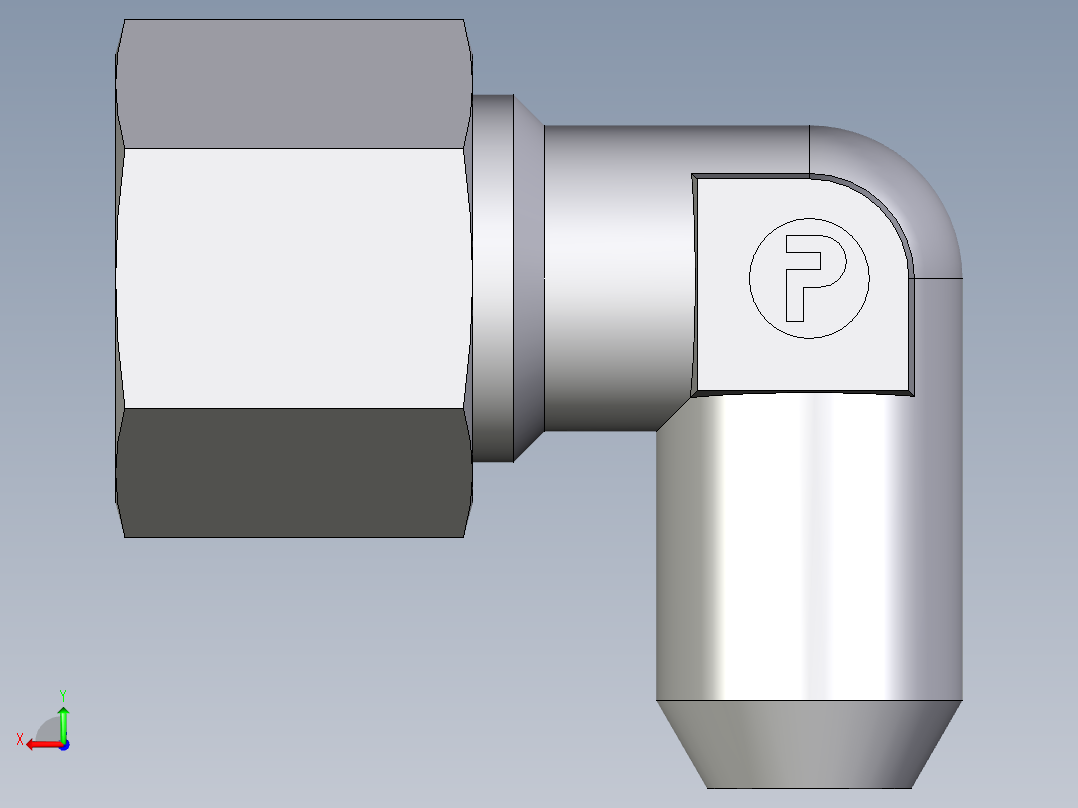 卡套式工业通用硬管接头EO_Weld_elbown_WAS10S后视图