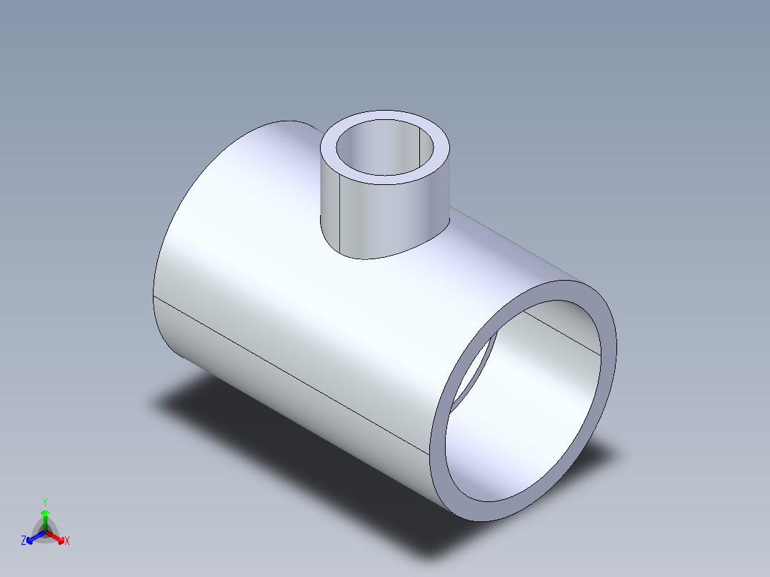 聚氯乙烯配件02-Sch80_ReducingTee_SxSxS_801-248_2in x 0.75in主视图
