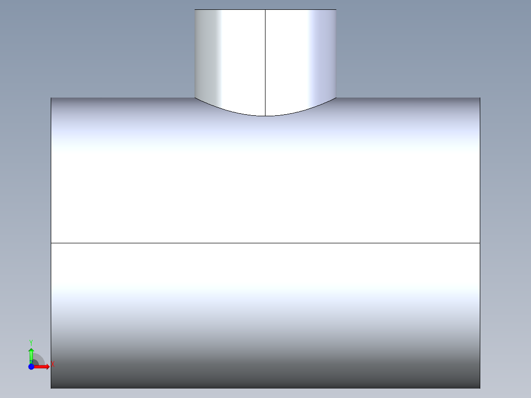 聚氯乙烯配件02-Sch80_ReducingTee_SxSxS_801-248_2in x 0.75in前视图