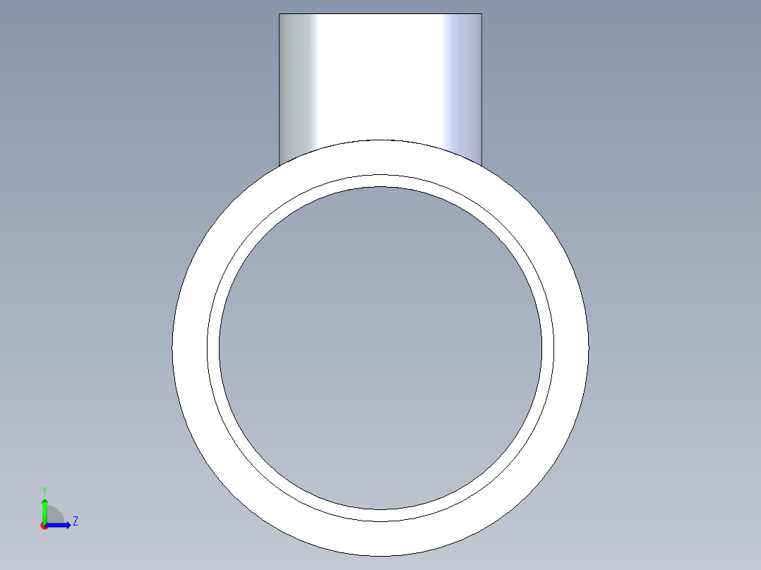 聚氯乙烯配件02-Sch80_ReducingTee_SxSxS_801-248_2in x 0.75in左视图