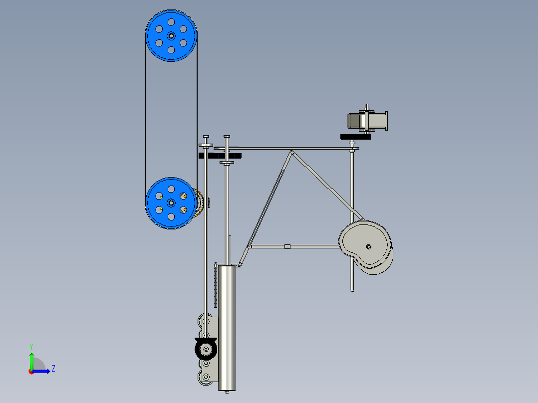 JX676-全自动啤酒瓶清洗装置的设计及仿真【三维PROE】左视图