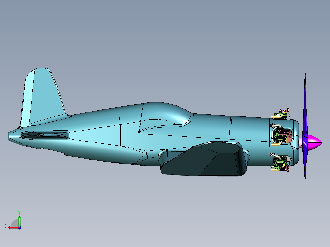 二战时期的海盗舰载机后视图