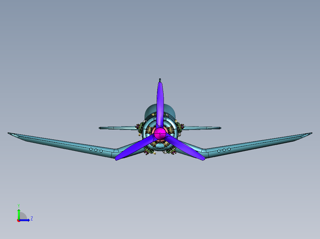 二战时期的海盗舰载机左视图